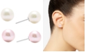 Macy's 2-Pc. Set Pink & White Cultured Freshwater Pearl (9mm) Stud Earrings in Sterling Silver